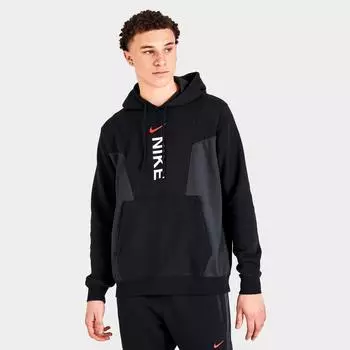 Мужская толстовка с капюшоном Nike Sportswear Hybrid Fleece Pullover, черный