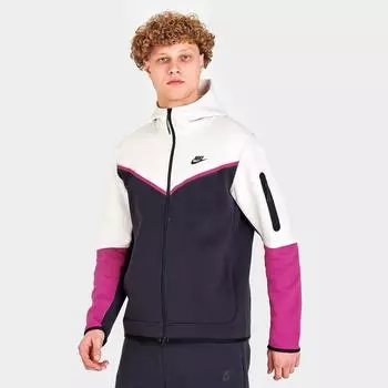 Мужская толстовка с капюшоном Nike Sportswear Tech Fleece с молнией во всю длину, розовый