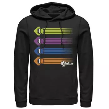 Мужская толстовка с капюшоном Nintendo Splatoon Inkling Teams Squid Color Streaks Licensed Character