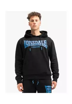 Мужская толстовка с капюшоном обычного кроя CHATSWORTH LONSDALE, черно-синий