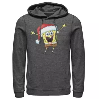 Мужская толстовка с капюшоном One Happy Sponge Holiday с изображением Губки Боба Квадратные Штаны Nickelodeon