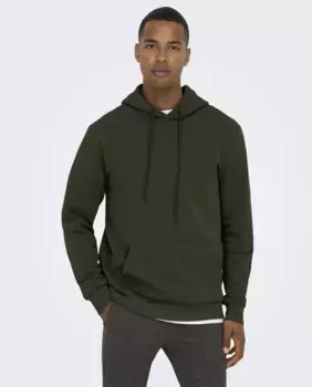 Мужская толстовка с капюшоном Only & Sons, зеленый