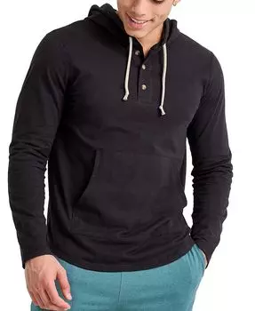 Мужская толстовка с капюшоном Originals Tri-Blend Henley Hanes, черный