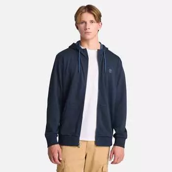 Мужская толстовка с капюшоном Oyster River Chest Logo на молнии Timberland, цвет dark sapphire/dark denim