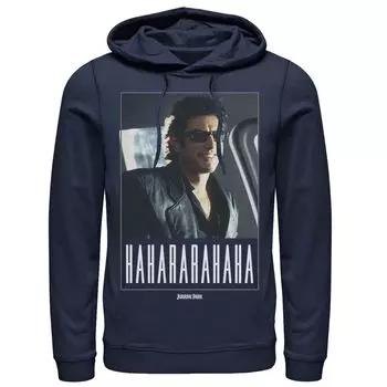 Мужская толстовка с капюшоном «Парк Юрского периода» Ian Malcolm Hahararahaha, Blue Licensed Character, синий
