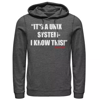 Мужская толстовка с капюшоном «Парк Юрского периода. Это Unix-система. Я знаю эту толстовку». Licensed Character
