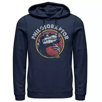 Мужская толстовка с капюшоном «Парк Юрского периода Philosoraptor Pose Humor» Licensed Character, синий