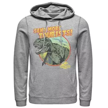 Мужская толстовка с капюшоном «Парк Юрского периода T-Rex Send More Tourists» Licensed Character