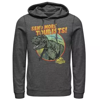 Мужская толстовка с капюшоном «Парк Юрского периода T-Rex Send More Tourists» Licensed Character