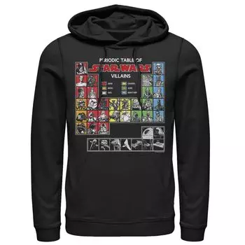 Мужская толстовка с капюшоном «Периодическая таблица злодеев» Star Wars