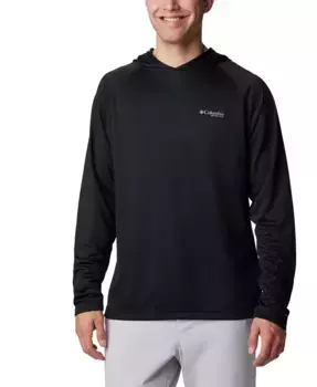 Мужская толстовка с капюшоном PFG Solar Stream с влагоотводящей технологией и защитой UPF 50 Columbia, черный