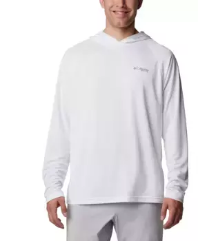 Мужская толстовка с капюшоном PFG Solar Stream с влагоотводящей технологией и защитой UPF 50 Columbia, белый