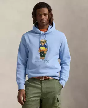 Мужская толстовка с капюшоном Polo Bear из флиса Polo Ralph Lauren, синий
