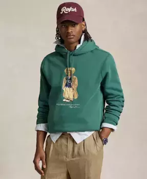 Мужская толстовка с капюшоном Polo Bear из флиса Polo Ralph Lauren, зеленый