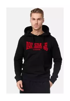 Мужская толстовка с капюшоном приталенного кроя HOODED ONE TONE LONSDALE, черный