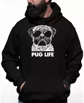 Мужская толстовка с капюшоном Pug Life и принтом LA Pop Art, черный