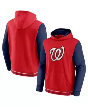 Мужская толстовка с капюшоном red, navy washington nationals last whistle с логотипом Fanatics, мульти