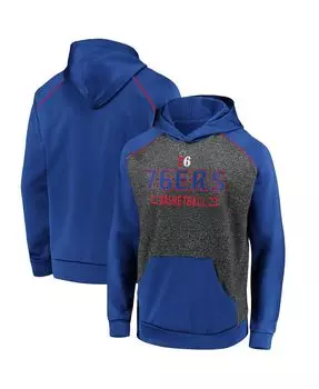 Мужская толстовка с капюшоном реглан royal philadelphia 76ers game day ready темно-серого меланжевого цвета с логотипом Fanatics, мульти