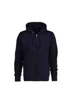 Мужская толстовка с капюшоном - REGULAR TONAL SHIELD FULL ZIP HOODIE, хлопок GANT, синий