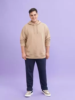 Мужская толстовка с капюшоном с длинным рукавом больших размеров LCW Casual