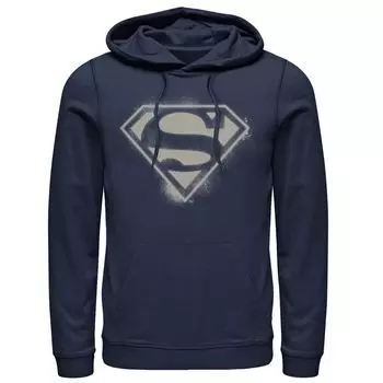 Мужская толстовка с капюшоном с логотипом DC Comics Superman, аэрозольной краской и трафаретом Licensed Character