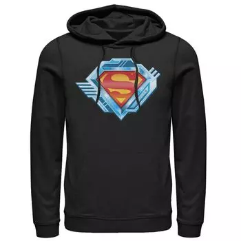 Мужская толстовка с капюшоном с логотипом DC Comics Superman Chrome Gear Gear Licensed Character