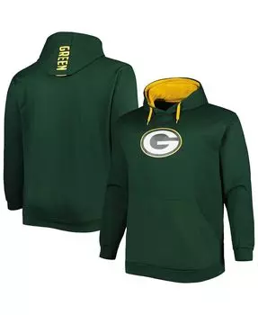 Мужская толстовка с капюшоном с логотипом green bay packers big and tall Profile, зеленый