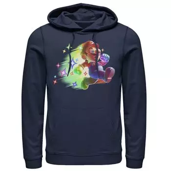 Мужская толстовка с капюшоном с неоновым портретом Nintendo Super Mario Action Pose Licensed Character