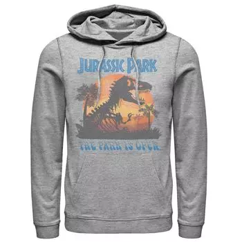Мужская толстовка с капюшоном с портретом «Парк Юрского периода T-Rex Sunset» Licensed Character