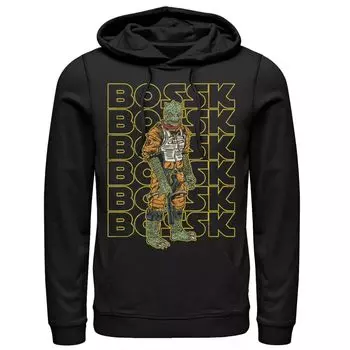 Мужская толстовка с капюшоном с портретом «Звездные войны» Bossk Word Stack Licensed Character