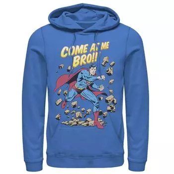 Мужская толстовка с капюшоном с текстовым плакатом и плакатом DC Comics Superman Come At Me Bro Licensed Character