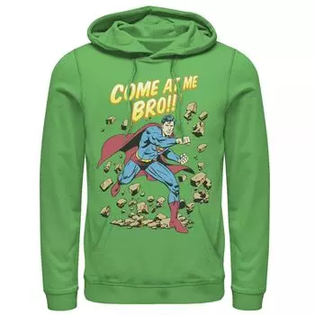 Мужская толстовка с капюшоном с текстовым плакатом и плакатом DC Comics Superman Come At Me Bro Licensed Character