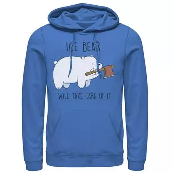 Мужская толстовка с капюшоном с топором Cartoon Network Bare Bears Ice Bear Take Care Of It Licensed Character