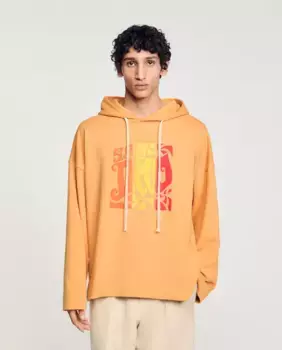 Мужская толстовка с капюшоном Sandro, оранжевый