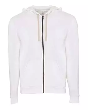 Мужская толстовка с капюшоном Santa Barbara на молнии Next Level, белый