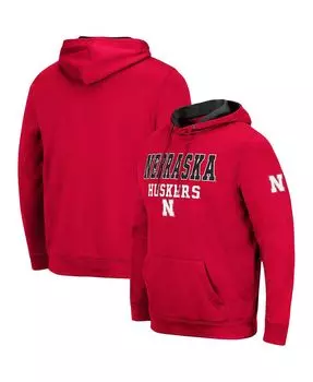 Мужская толстовка с капюшоном scarlet nebraska huskers sunrise pullover Colosseum