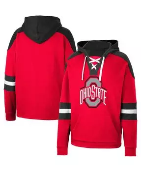 Мужская толстовка с капюшоном scarlet ohio state buckeyes со шнуровкой 4.0 Colosseum