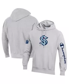 Мужская толстовка с капюшоном seattle kraken reverse weave из меланжевого серого плетения Champion, мульти