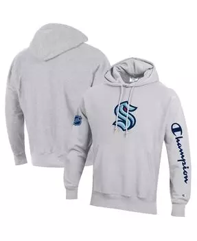 Мужская толстовка с капюшоном seattle kraken reverse weave из меланжевого серого плетения Champion, мульти