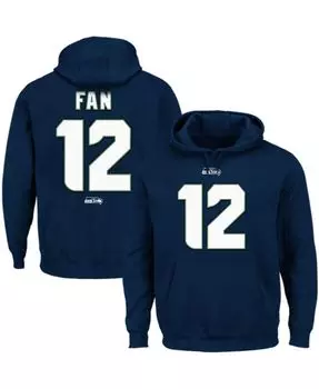 Мужская толстовка с капюшоном seattle seahawks 12s college navy eligible receiver ii name &amp; number Majestic, синий