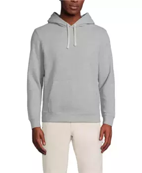 Мужская толстовка с капюшоном Serious Sweats на молнии, с длинными рукавами Lands' End, серый