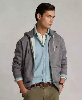 Мужская толстовка с капюшоном Signature Fleece Polo Ralph Lauren, серый