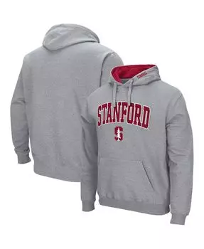Мужская толстовка с капюшоном stanford cardinal arch & logo 3.0 в меланжевом сером цвете Colosseum, мульти