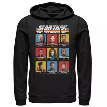 Мужская толстовка с капюшоном Star Trek Next Generation 9 Cast Members Licensed Character