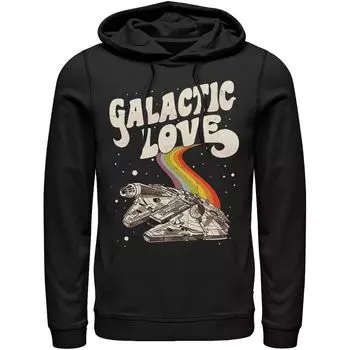 Мужская толстовка с капюшоном Star Wars Pride Millennium Falcon Galactic Love, Black Licensed Character, черный
