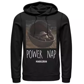Мужская толстовка с капюшоном Star Wars The Mandalorian The Child Power Nap, Black Licensed Character, черный