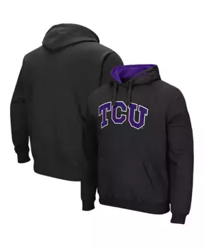 Мужская толстовка с капюшоном TCU Horned Frogs Arch and Logo 3.0 Pullover Hoodie Colosseum, черный