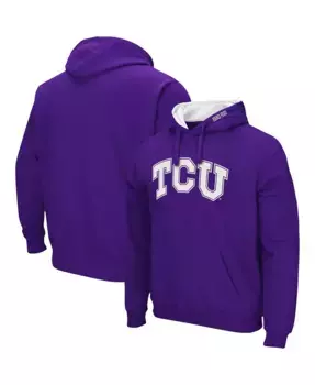 Мужская толстовка с капюшоном TCU Horned Frogs Arch and Logo 3.0 Pullover Hoodie Colosseum, фиолетовый