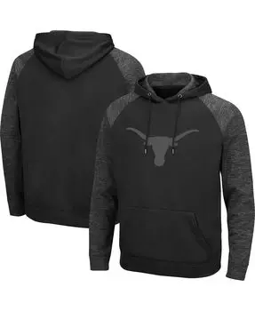 Мужская толстовка с капюшоном texas longhorns blackout 3.0 tonal pullover Colosseum, черный