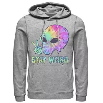 Мужская толстовка с капюшоном Tye Dye Alien Peace Stay Weird Licensed Character